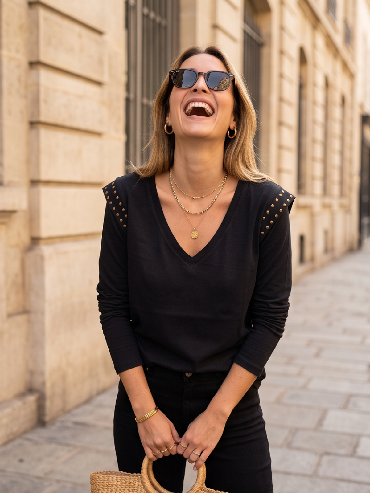 T-shirt Fanny - Épaules Cloutées