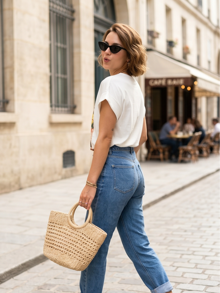 T-shirt Jade - Blanc à imprimé
