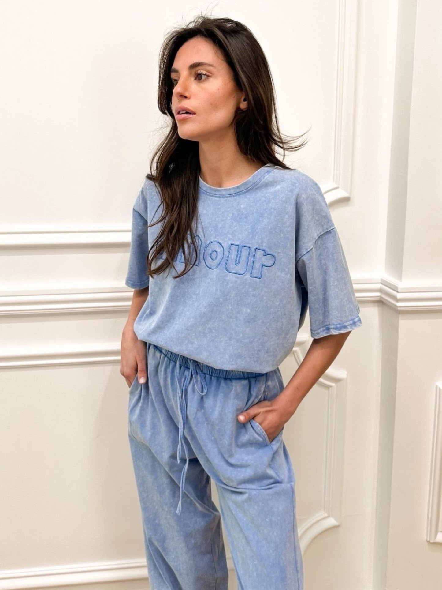 Pantalon Large Délavé