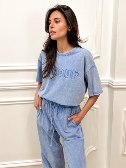 Pantalon Large Délavé