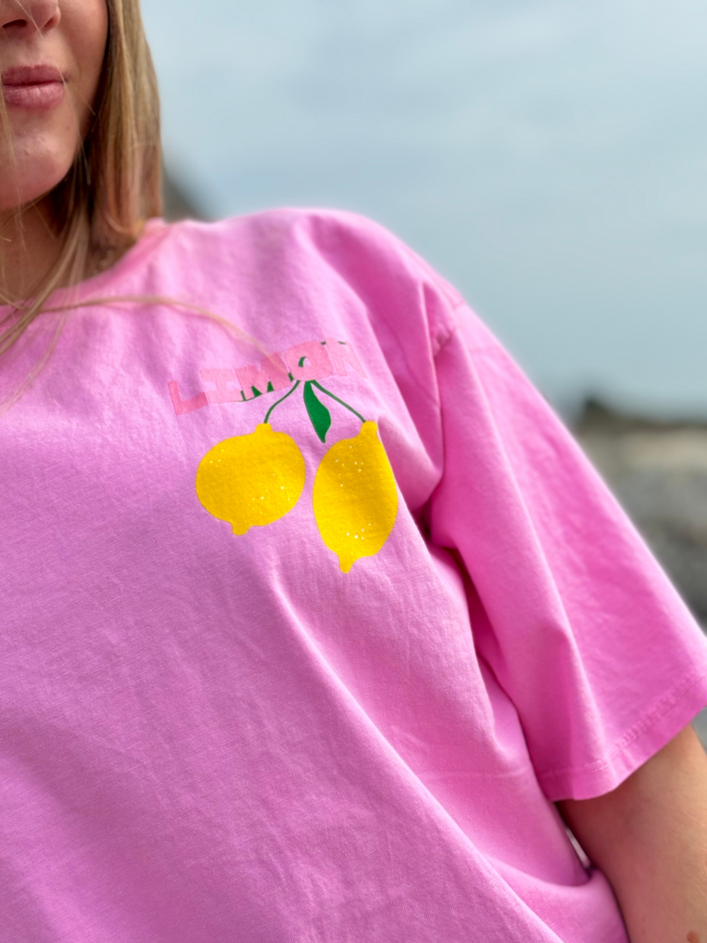 Tee-shirt coton rose "Limoncello"