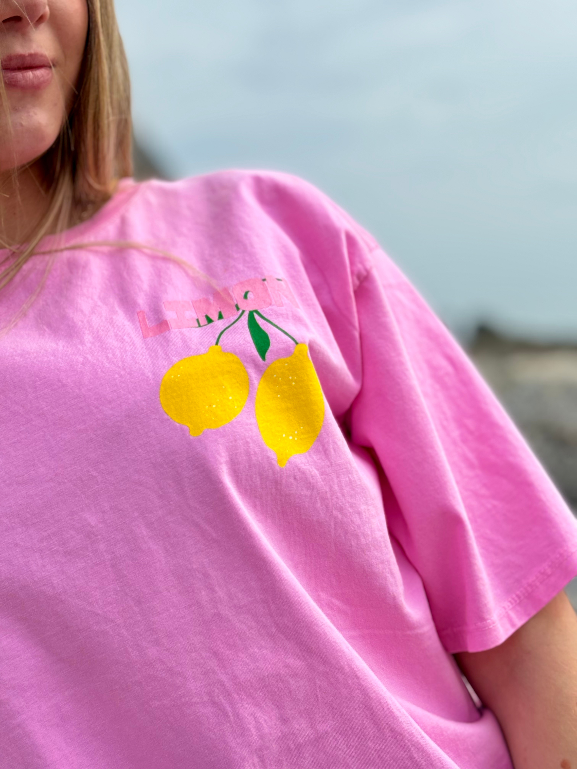 Tee-shirt coton rose "Limoncello"