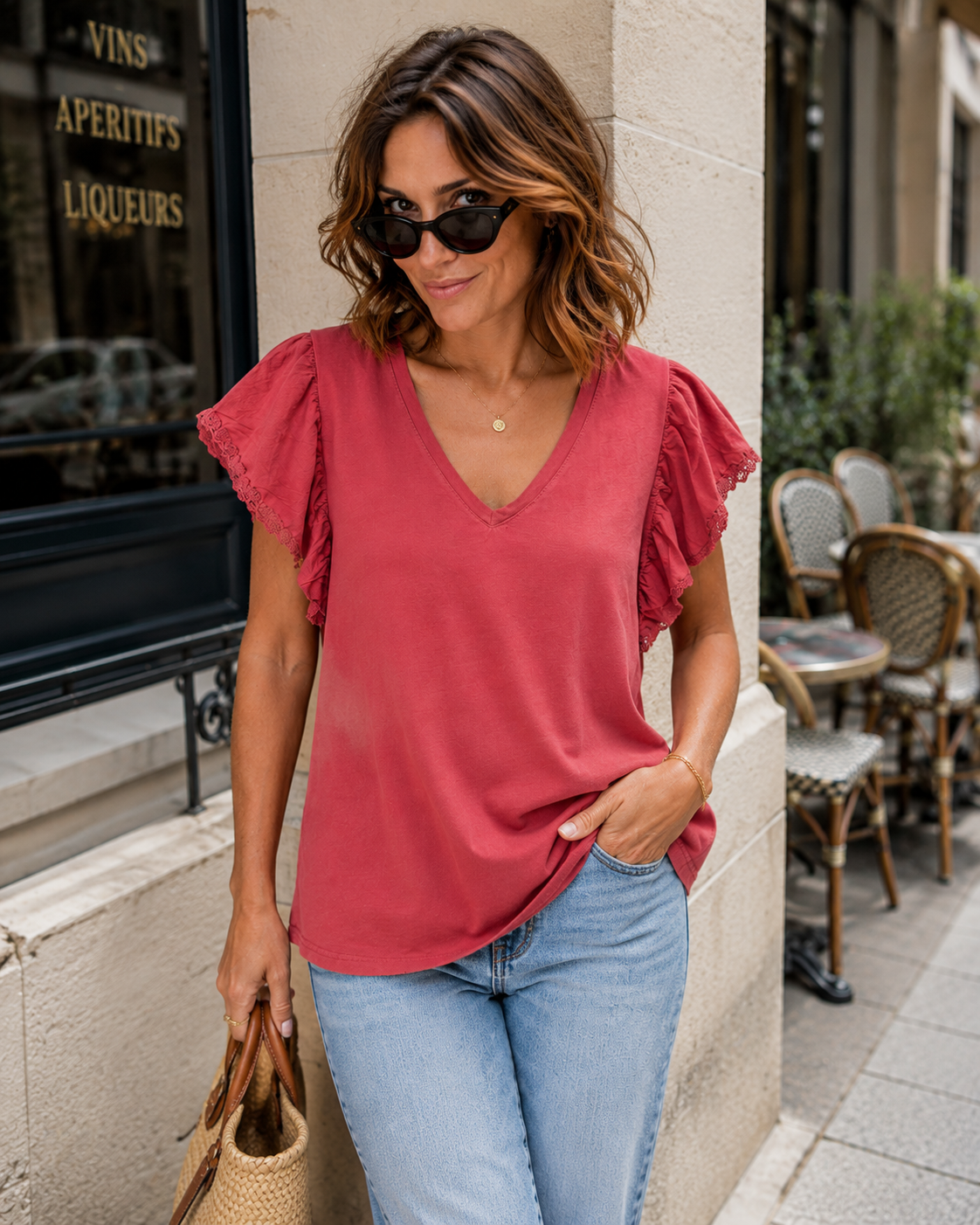 Tee-shirt Manches Volantées