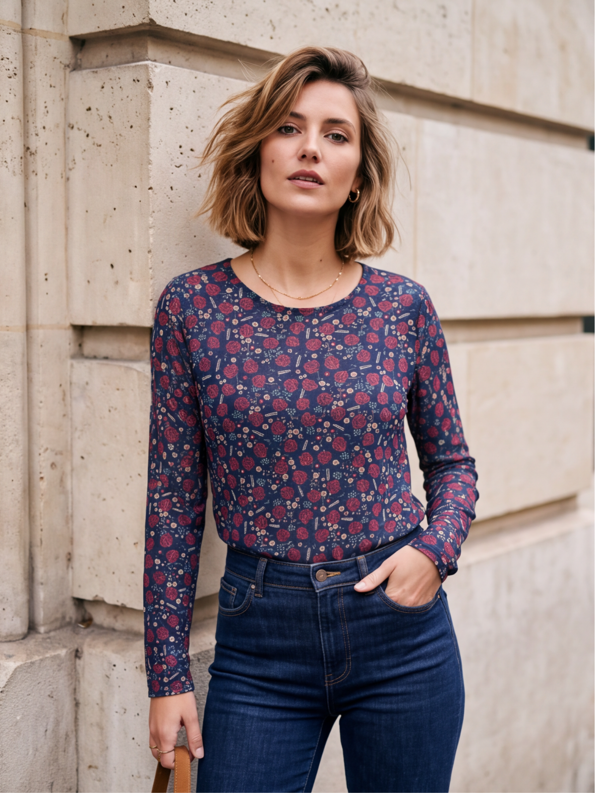 Top Héloïse - Imprimé Fleuri Cachemire