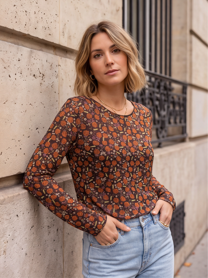 Top Héloïse - Imprimé Fleuri Cachemire