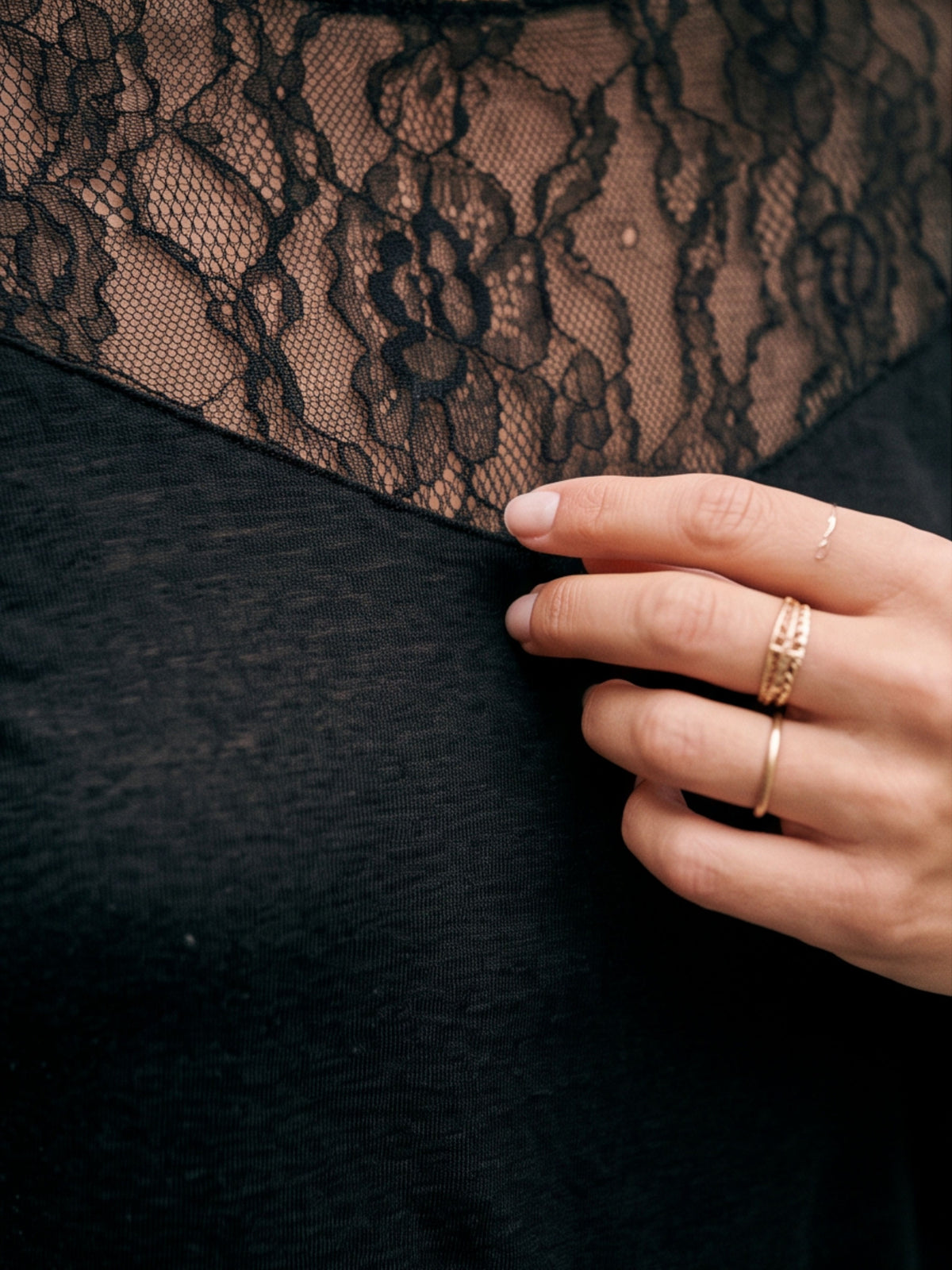 Top Hermine - Dentelle Cachemire