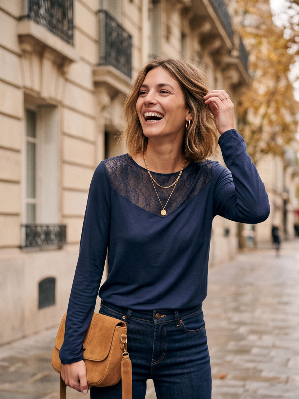 Top Hermine - Dentelle Cachemire