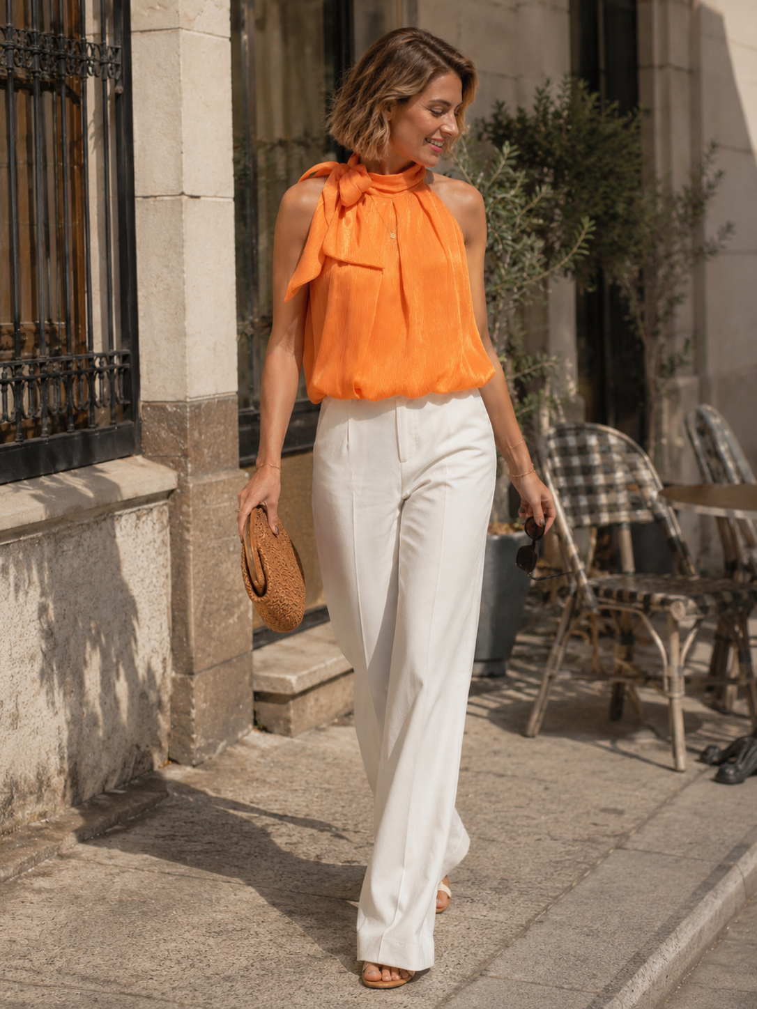 Top Irisé Noué Femme
