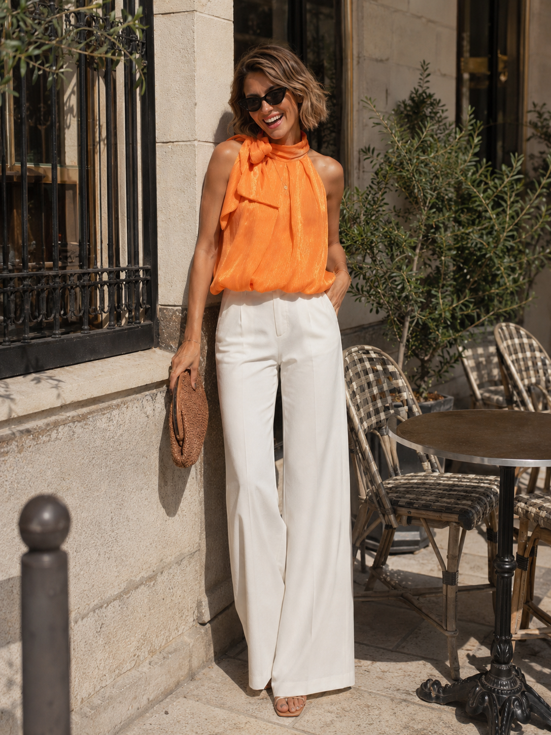 Top Irisé Noué Femme