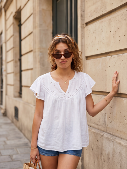 Top Jade - Voile Coton Broderie