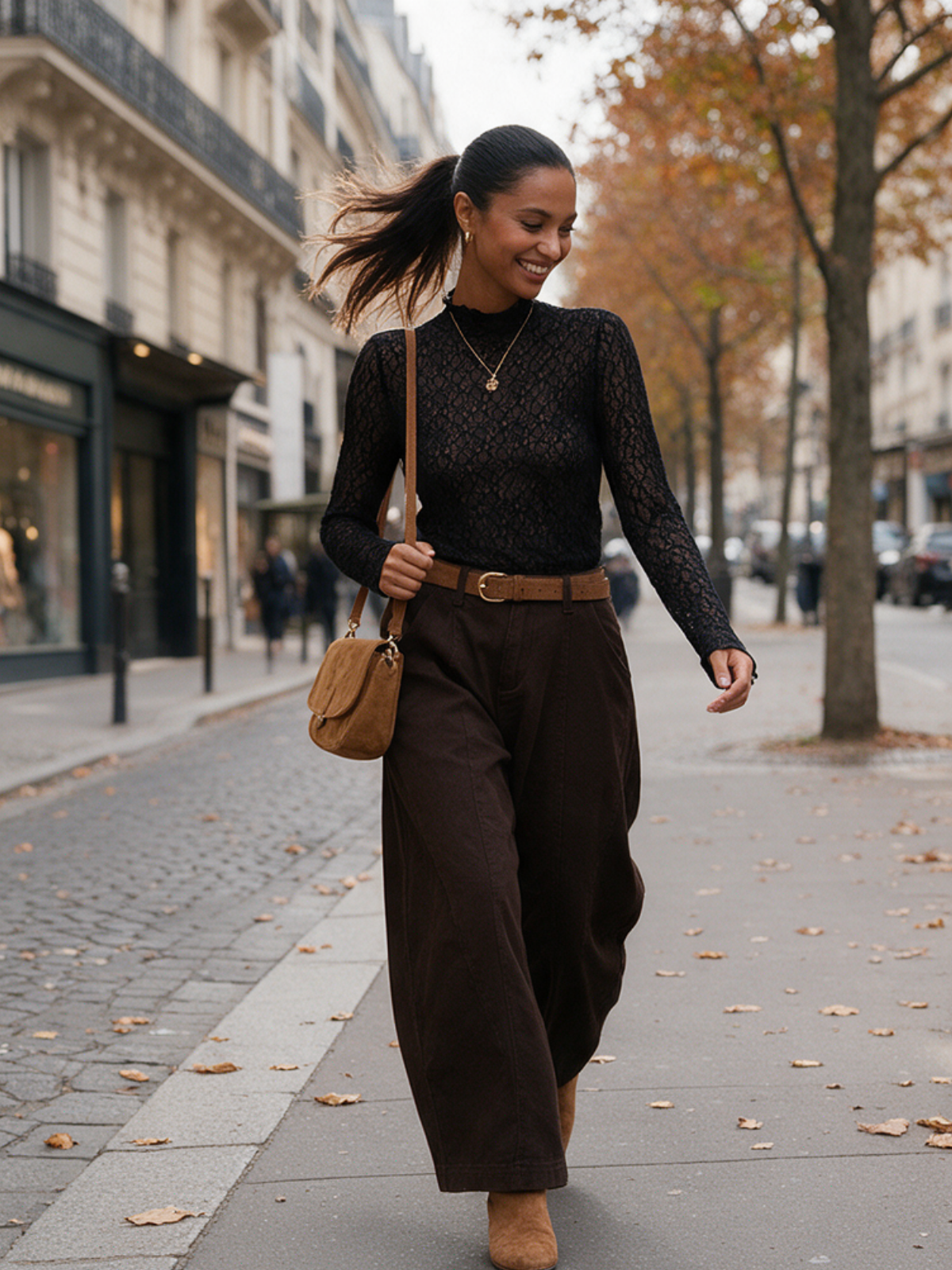 Top Judith - Dentelle Col Volanté