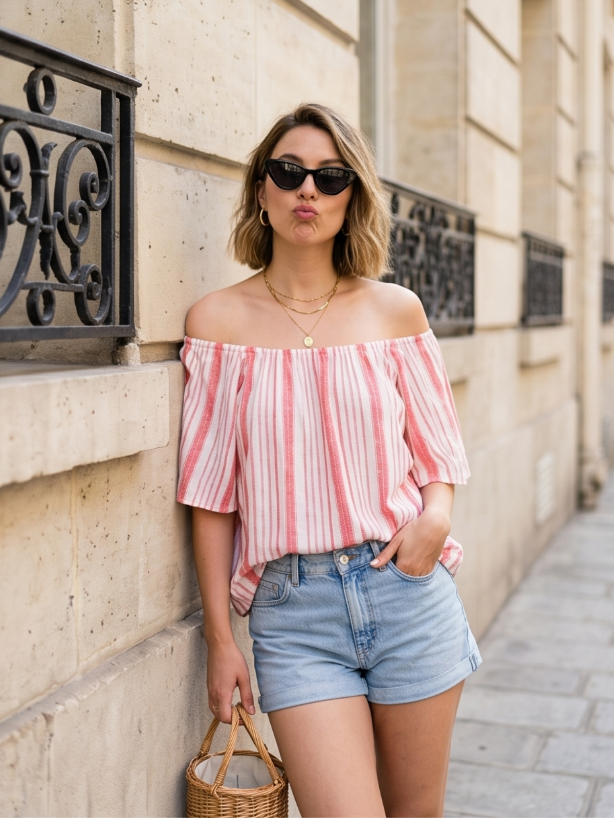 Top Lucie - Rayures Évasées