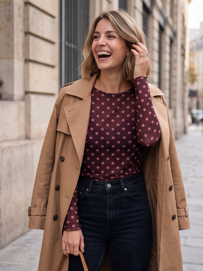 Top Margot - Pois Effet Cachemire