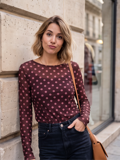 Top Margot - Pois Effet Cachemire