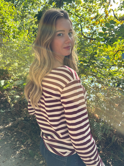 Top rayé coton bohème chic