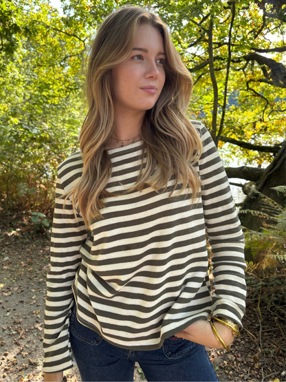 Top rayé coton bohème chic