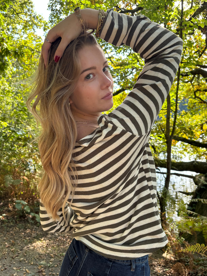 Top rayé coton bohème chic
