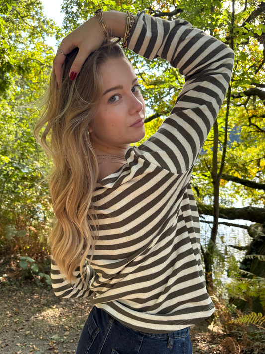 Top rayé coton bohème chic