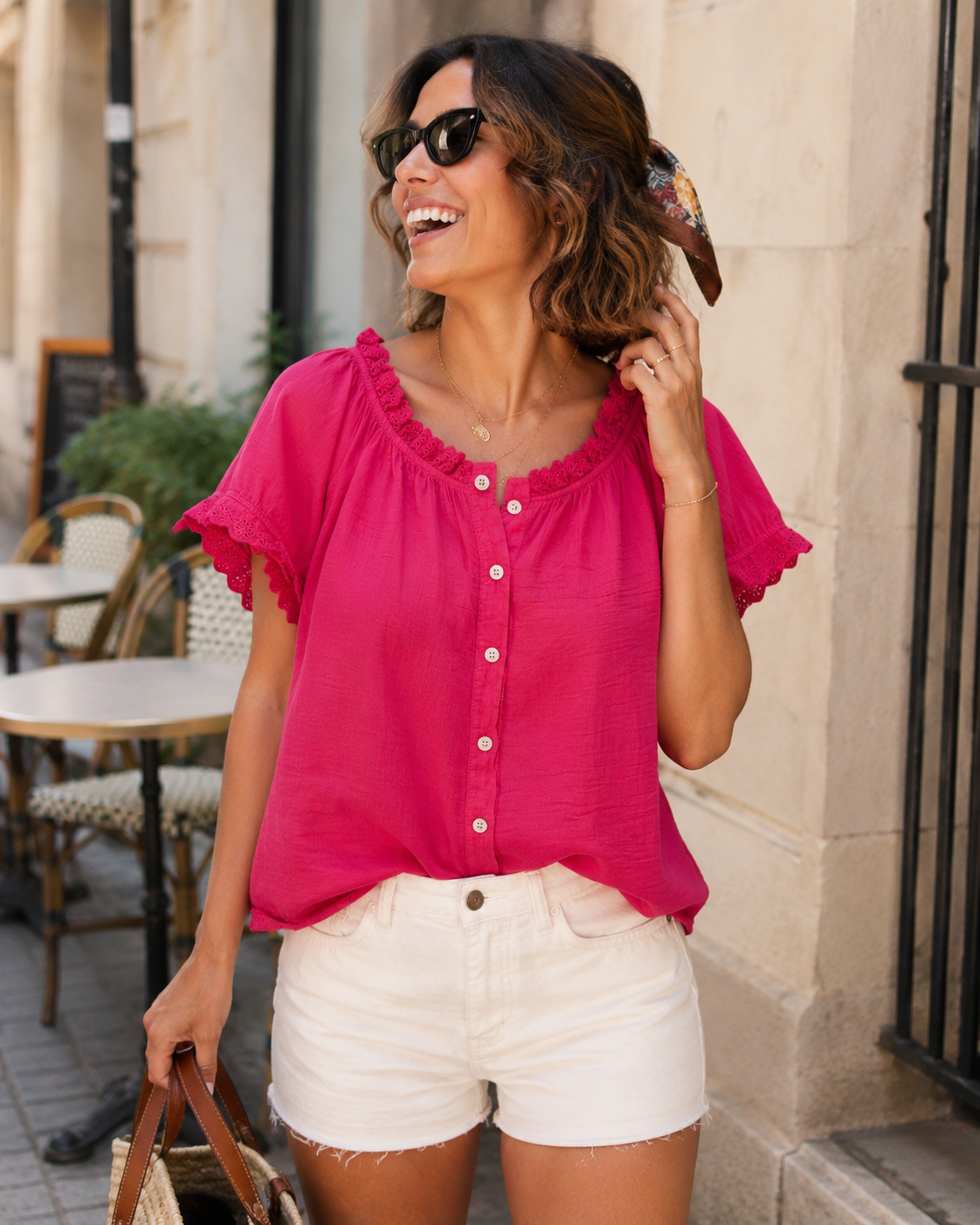 Top Voile Coton Dentelle
