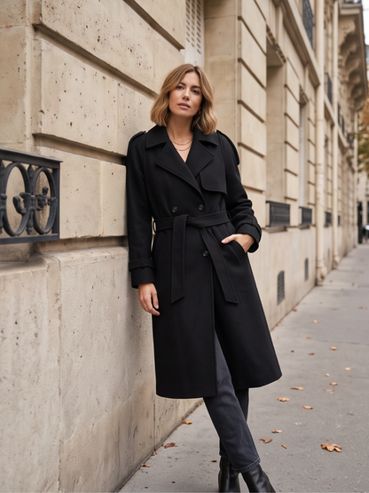 Trench Adélaïde - Long Croisé Ceinturé