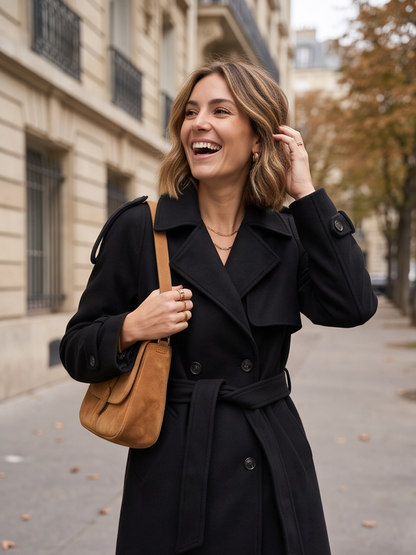 Trench Adélaïde - Long Croisé Ceinturé