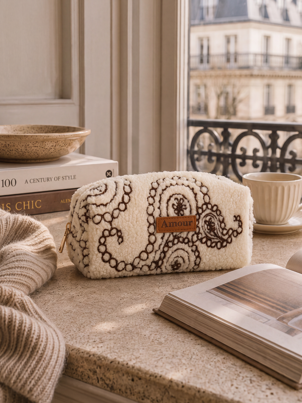 Trousse Juliette - Effet Teddy Brodée