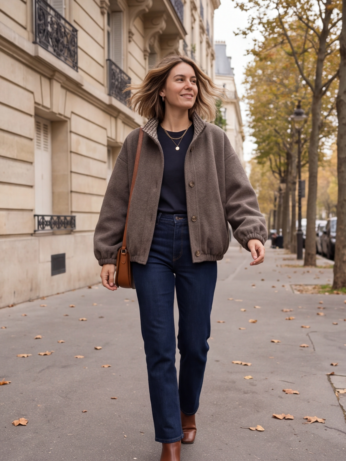 Veste Alba - Boule Oversize Col Vichy