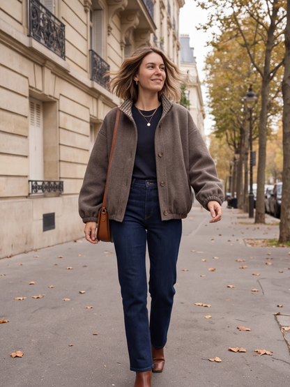 Veste Alba - Boule Oversize Col Vichy