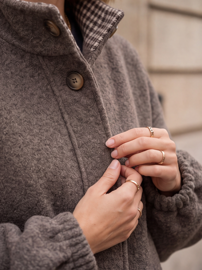 Veste Alba - Boule Oversize Col Vichy