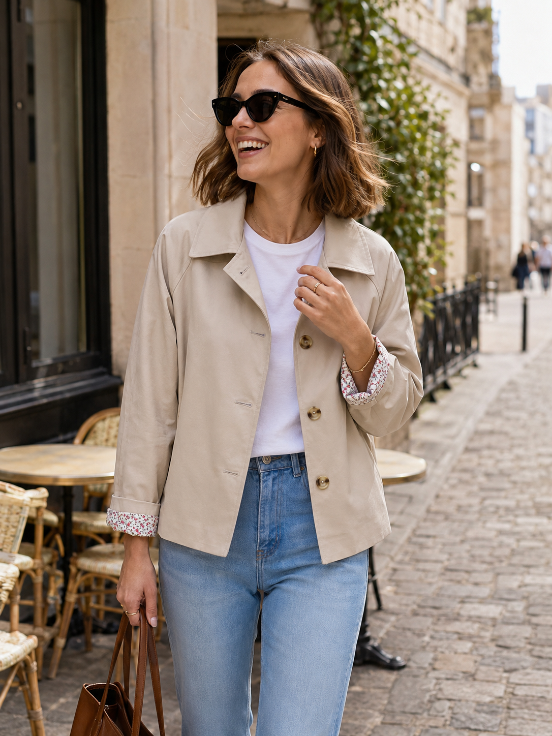 Veste Boutonnée Beige
