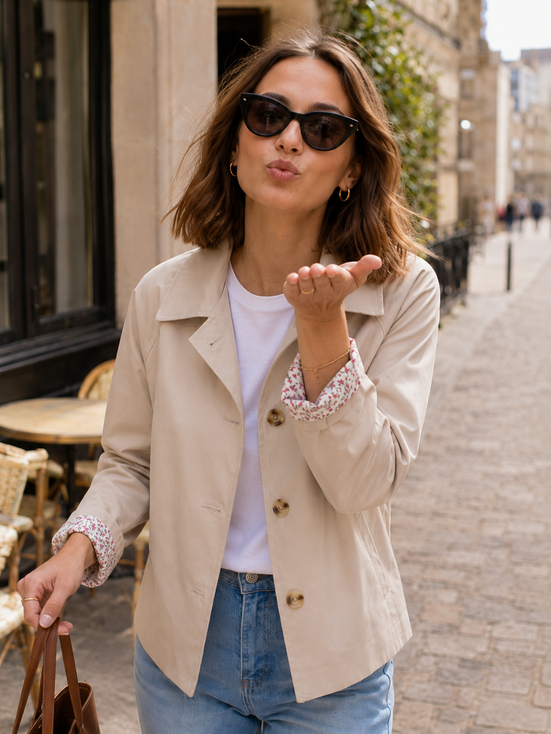 Veste Boutonnée Beige