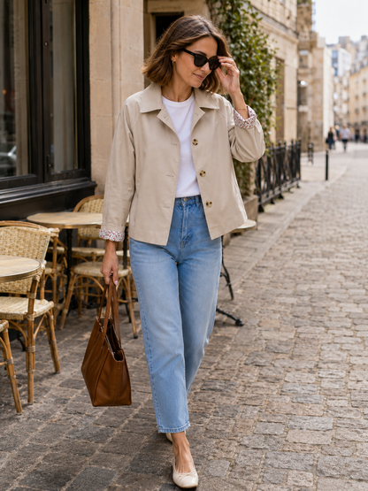 Veste Boutonnée Beige