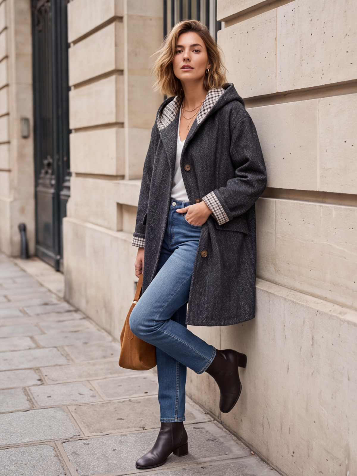 Veste Charlène - Capuche Vichy