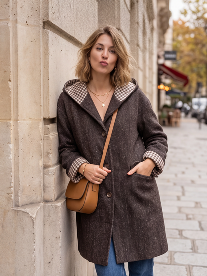 Veste Charlène - Capuche Vichy