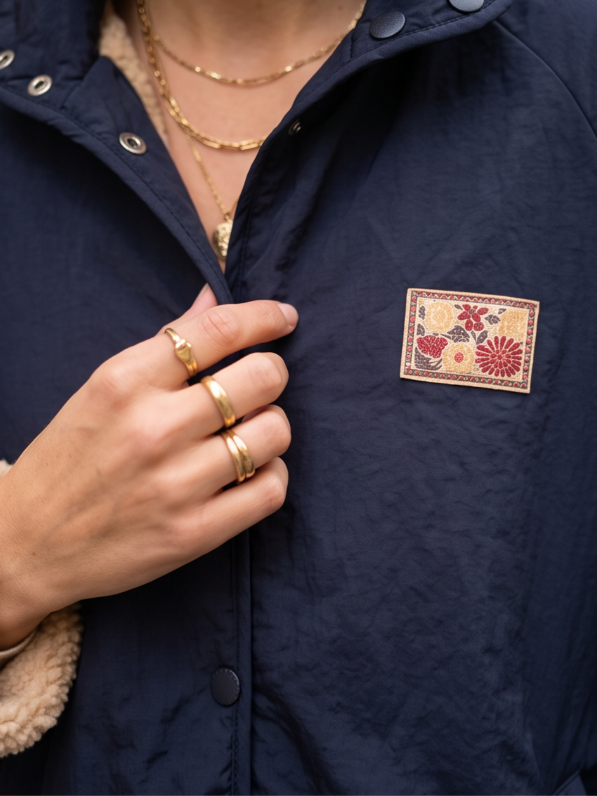 Veste Clothilde - Polaire Réversible Beige Marine