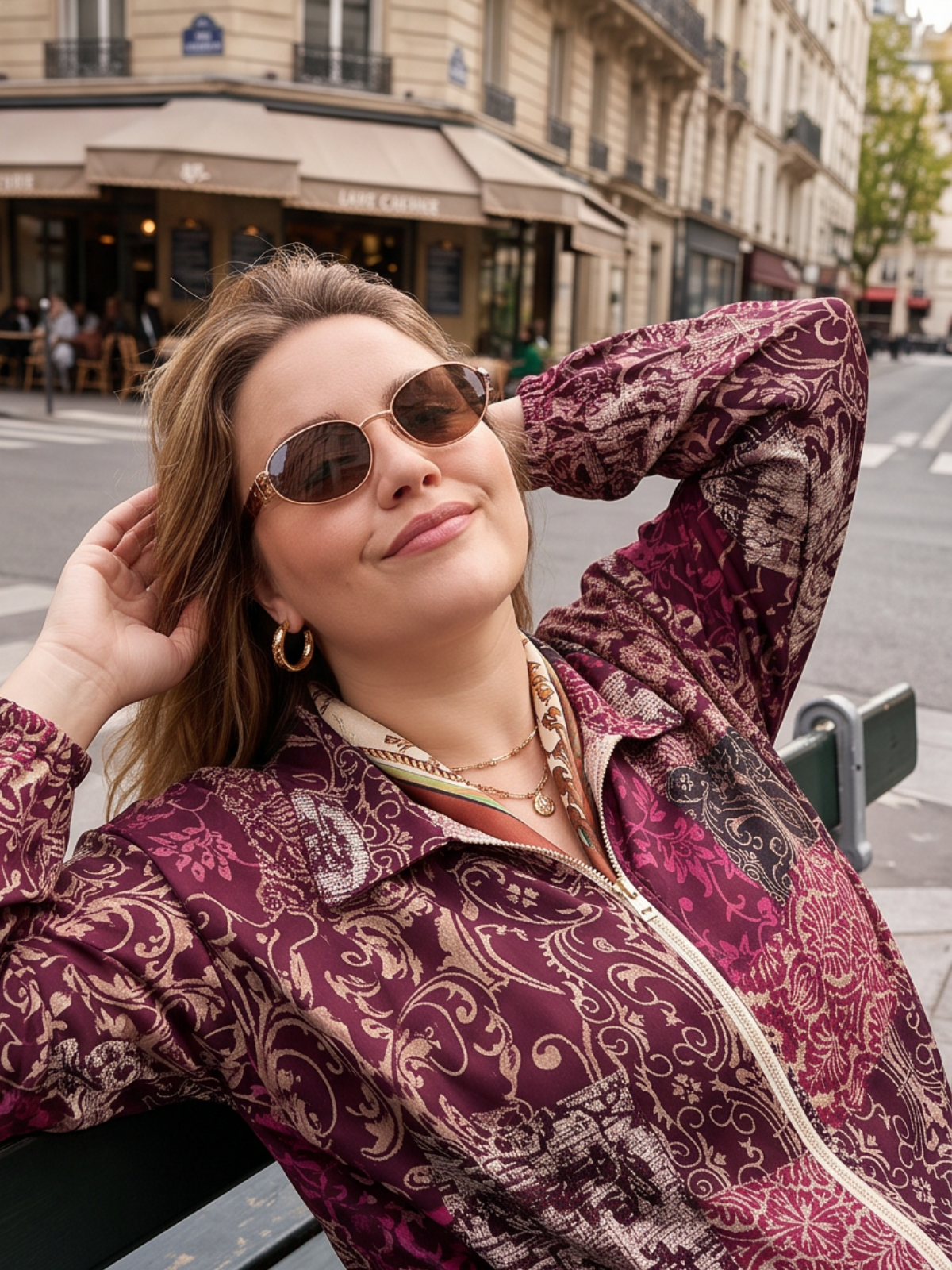 Veste Emeline - Bordeaux Imprimée