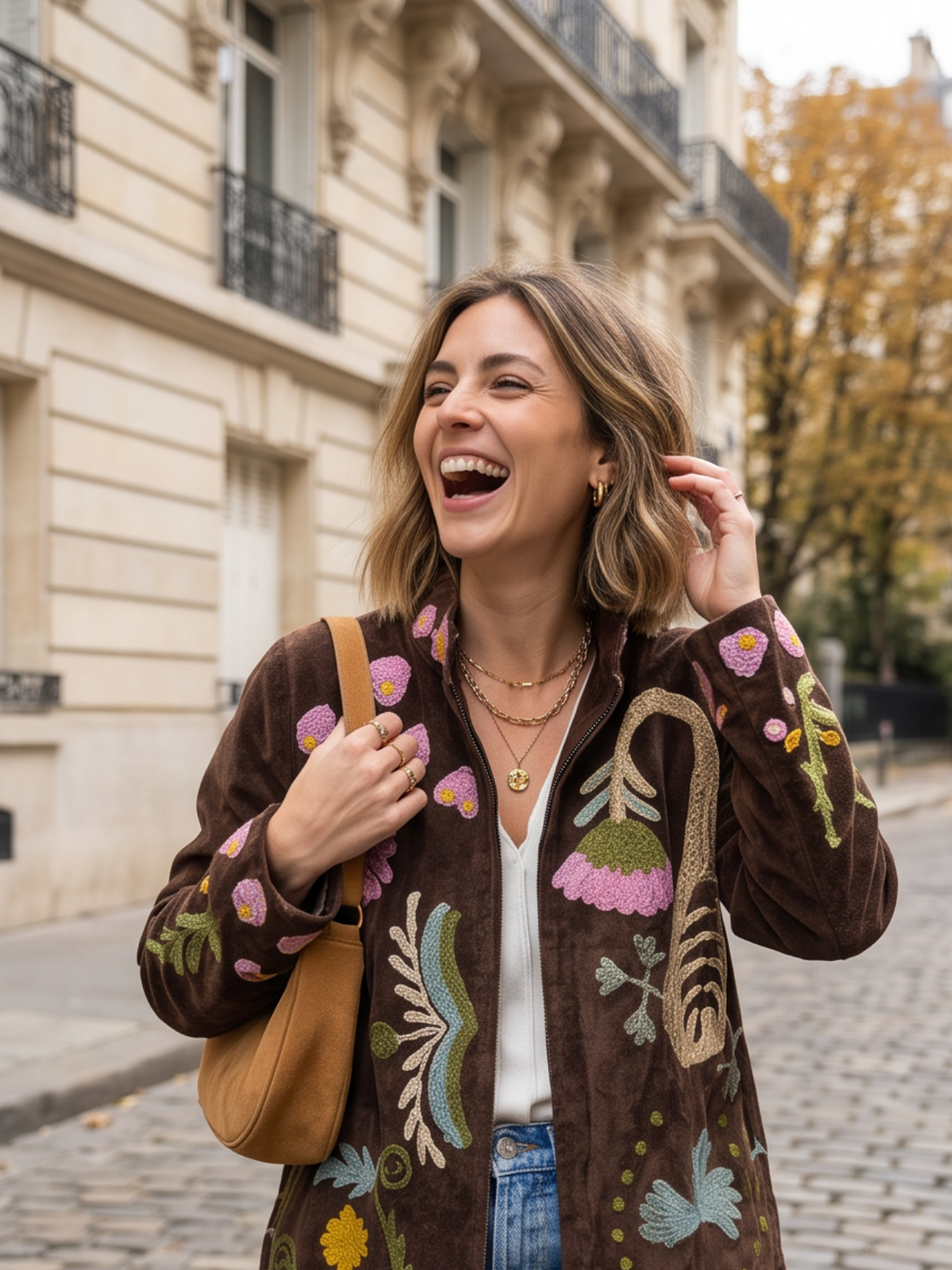 Veste Suzanne - Brodée Coton Bohème