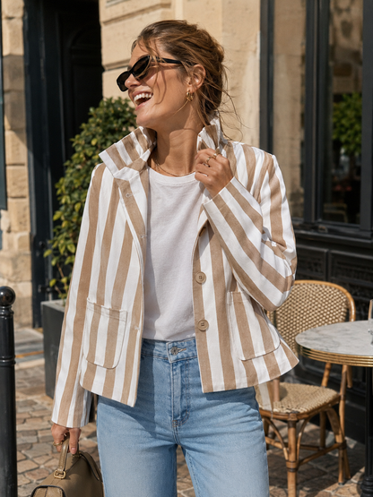 Veste Rayée Coton Femme