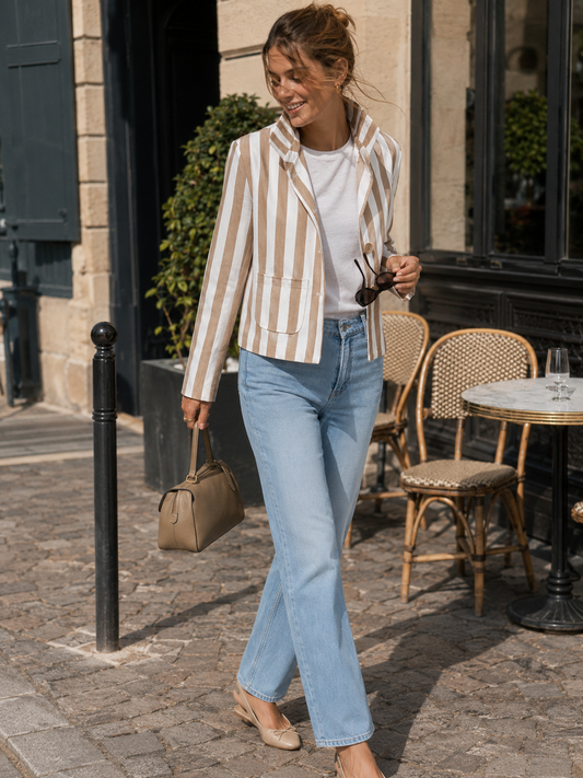 Veste Rayée Coton Femme