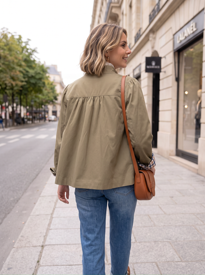 Veste Salomée - Coton Revers Carreaux