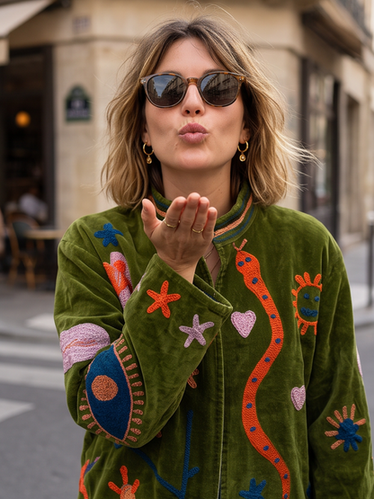 Veste Suzanne - Brodée Coton Bohème