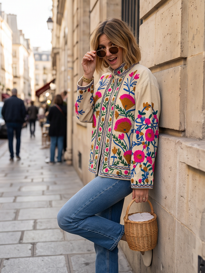 Veste Suzanne - Brodée Coton Bohème