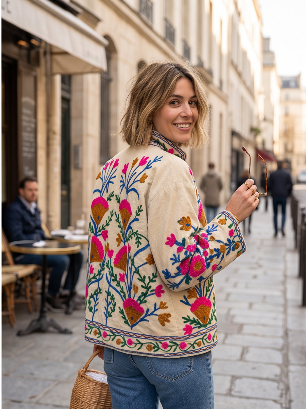 Veste Suzanne - Brodée Coton Bohème