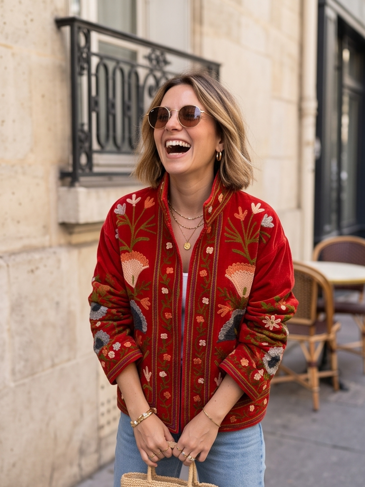 Veste Suzanne - Brodée Coton Bohème