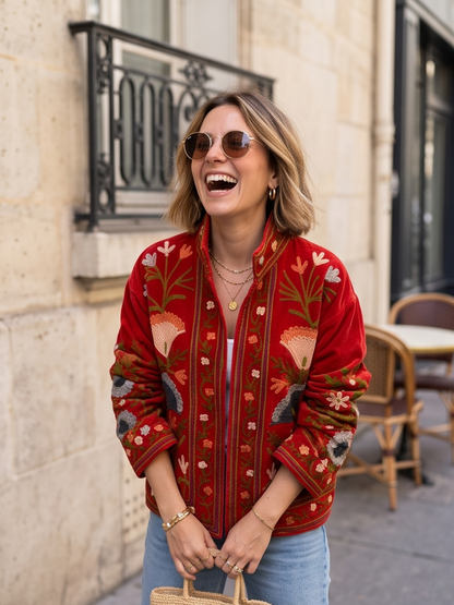 Veste Suzanne - Brodée Coton Bohème