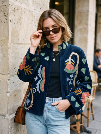 Veste Suzanne - Brodée Coton Bohème
