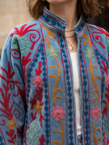 Veste Suzanne - Brodée Coton Bohème
