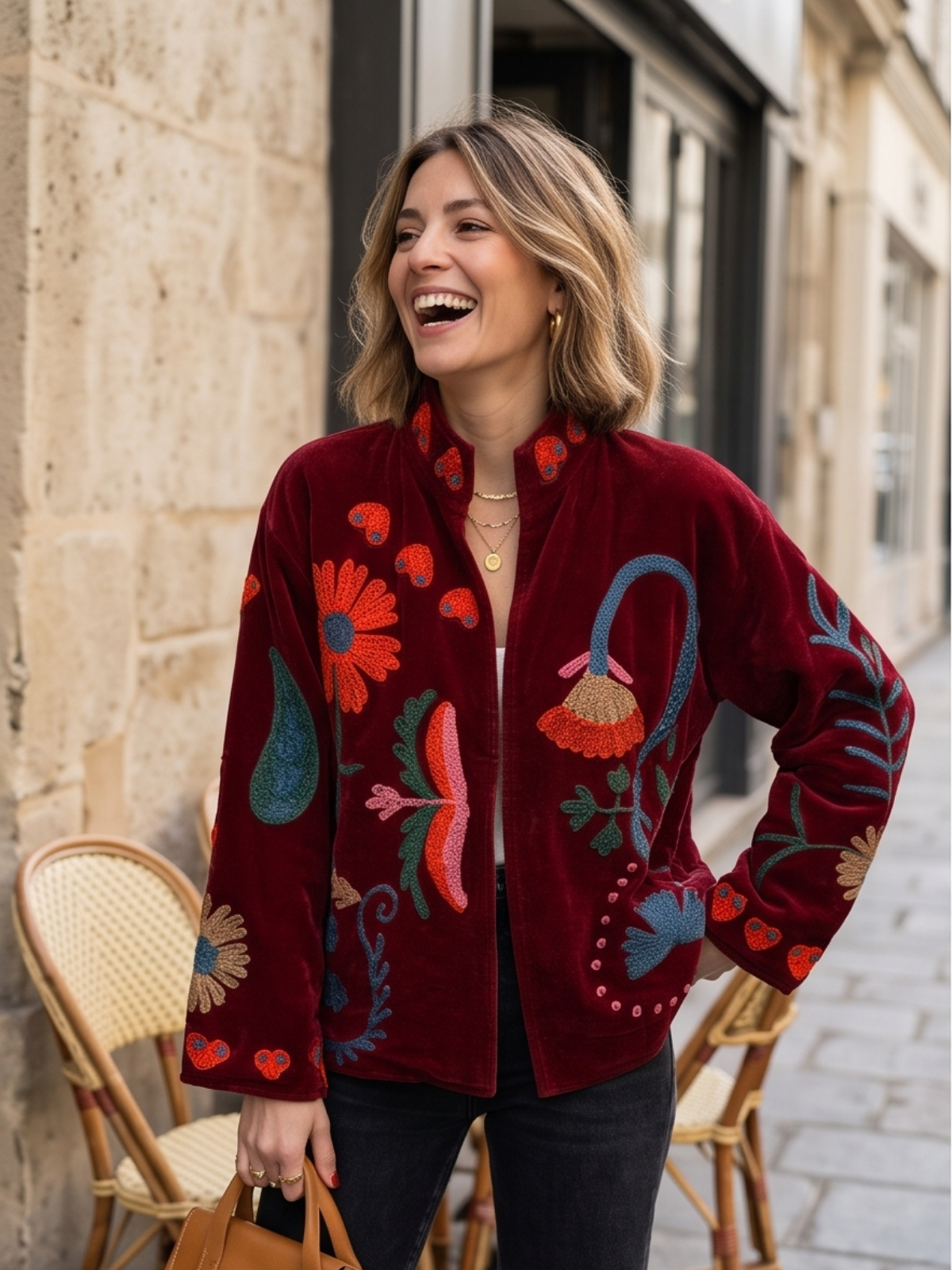 Veste Suzanne - Brodée Coton Bohème