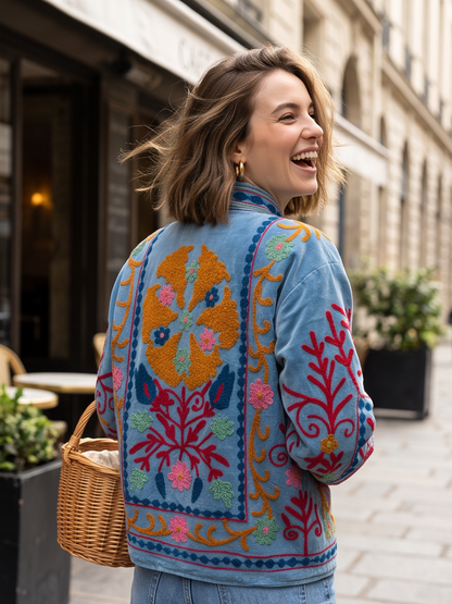 Veste Suzanne - Brodée Coton Bohème