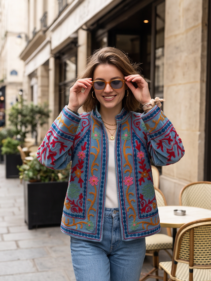 Veste Suzanne - Brodée Coton Bohème